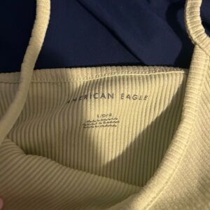 American Eagle Neon yellow crop tank top size large